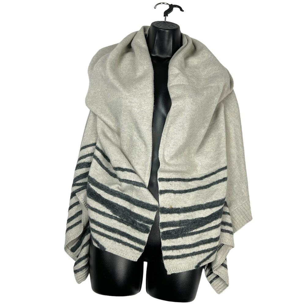 360Sweater Shawl Wrap Sweater Lambs Wool Angora Cashmere Blend Knit Women's‎ XS